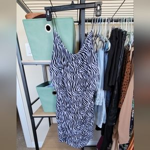 WILD FABLE Cowl Neck Zebra Mini Slip Dress